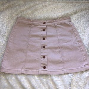 Pink button up skirt